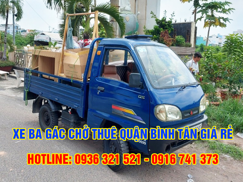 Xe ba gác chở hàng thuê giá rẻ tại quận Bình Tân TPHCM