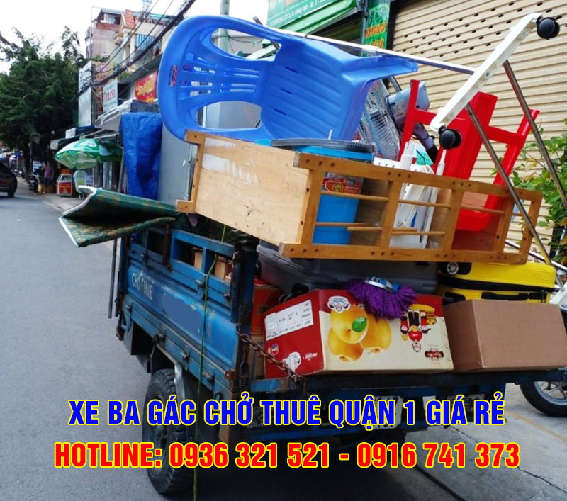 Xe ba gác chở thuê quận 1 giá rẻ ✓ Phục vụ tận tình ✓ Nhanh chóng