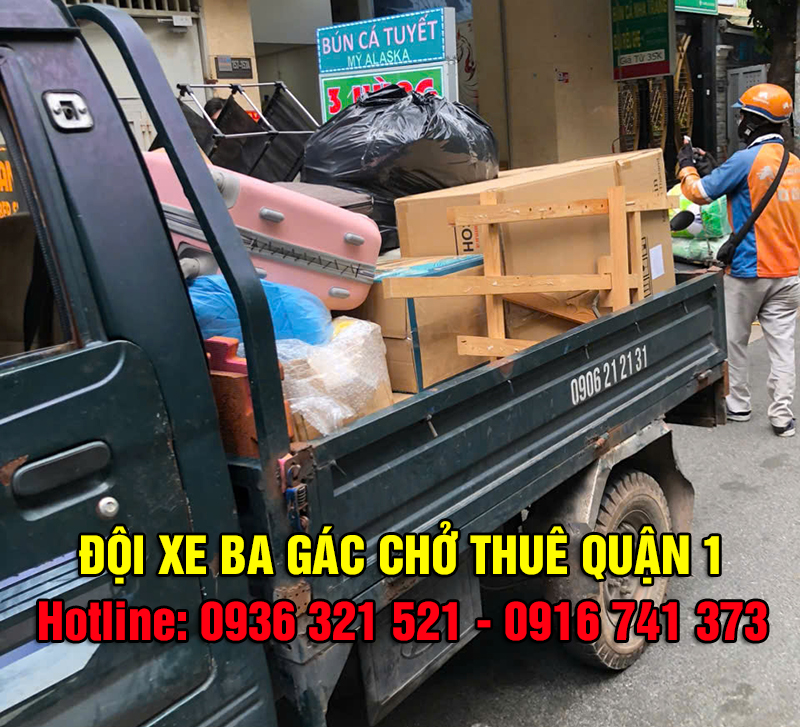 Dịch vụ xe ba gác chở hàng thuê giá rẻ tại quận 1 TPHCM