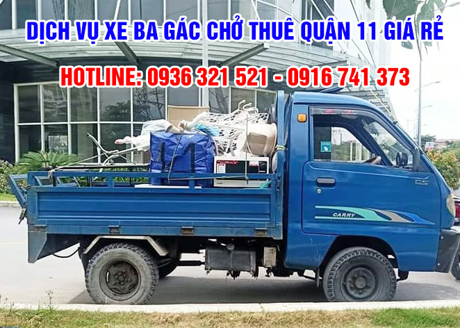 Dịch vụ cho thuê xe ba gác chở hàng quận 11 ✓ Tiện lợi, giá rẻ, 24/7 